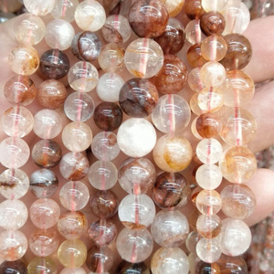 2024 Haosiqi natural stone beads jewelry wholesale high quality red glue stone jewelry stone loose beads for jewelry making