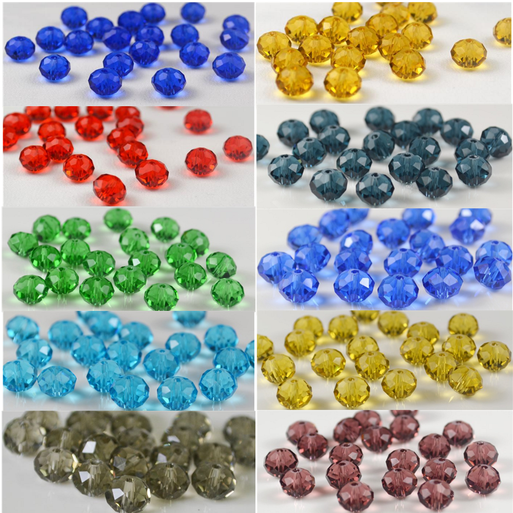 Wholesale DIY rondelle crystal loose beads Pujiang 6x4mm 8x6mm faceted crystal glass beads for jewelry making