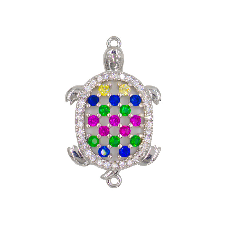 Fashion Jewelry Accessory 2024 Wholesale Multi Colors Crystal Rhinestone Animal Shaped Turtle Charms For Jewelry Making