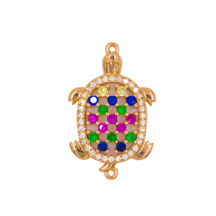 Fashion Jewelry Accessory 2024 Wholesale Multi Colors Crystal Rhinestone Animal Shaped Turtle Charms For Jewelry Making