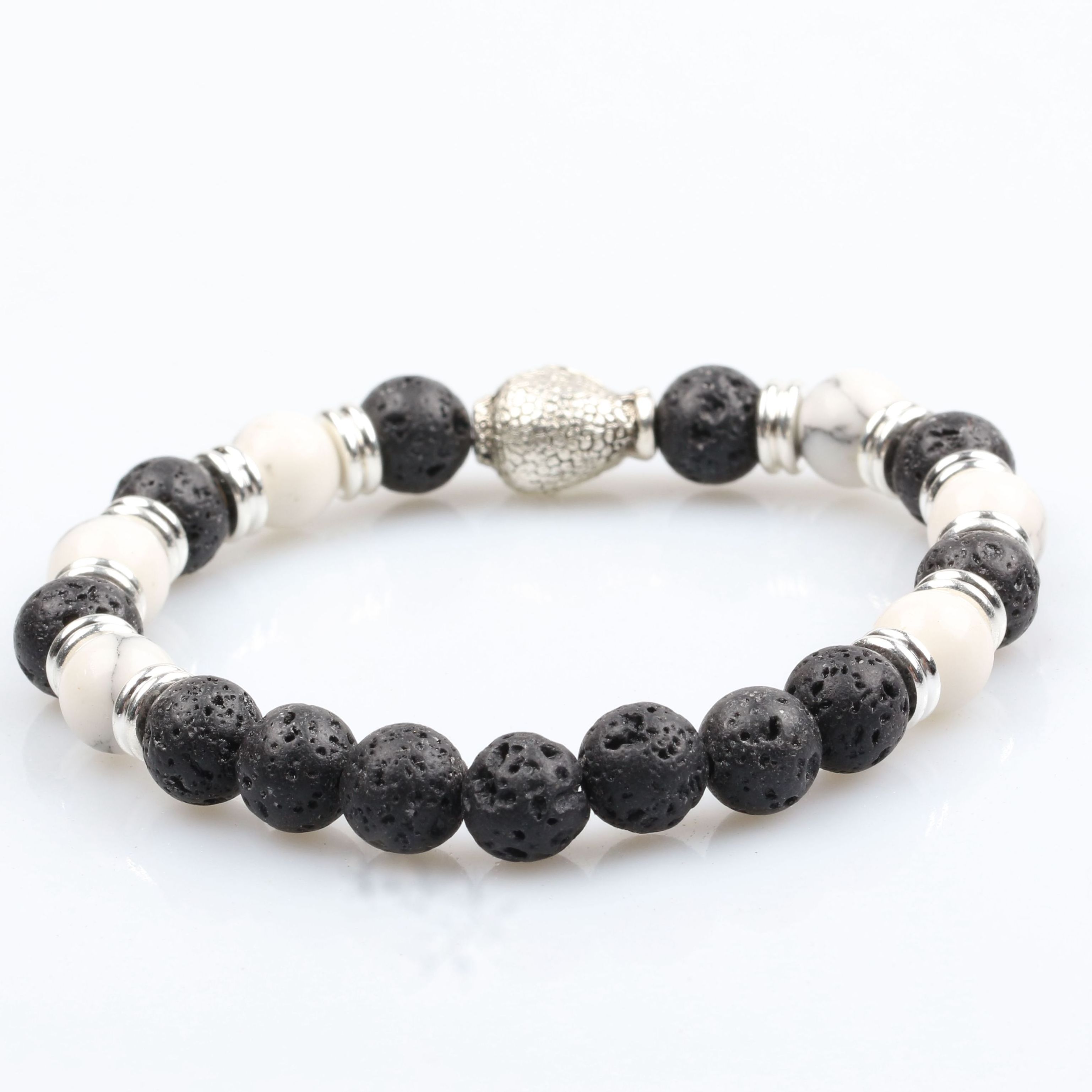 Wholesale Factory Price High Quality Natural Blue Sodalite Mixed Howlite Stone Beads with Buddha Charm Bracelet