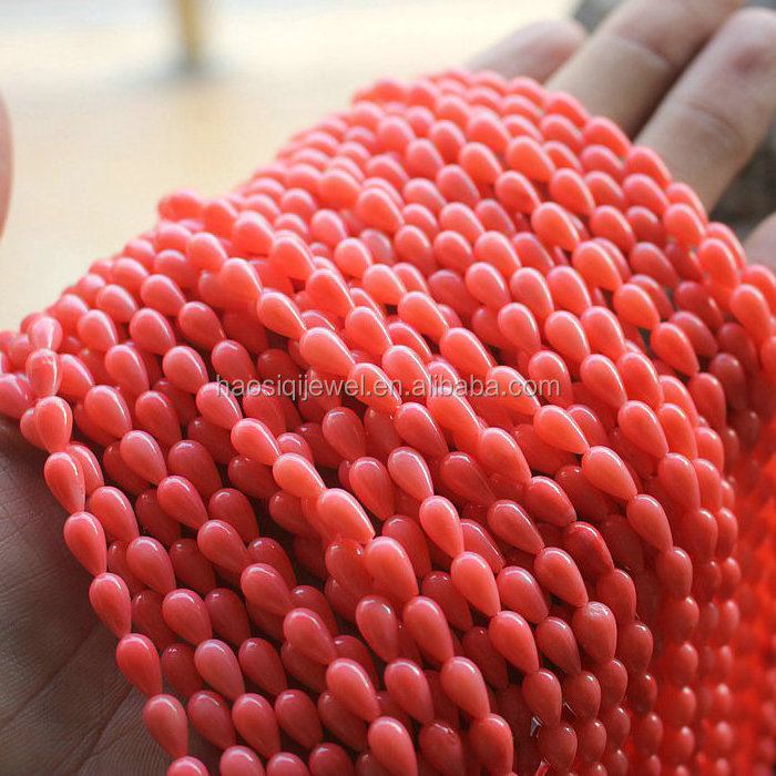 Wholesale red coral jewelry sea bamboo loose stone 4-12mm oil dyed red coral beads for making jewelry