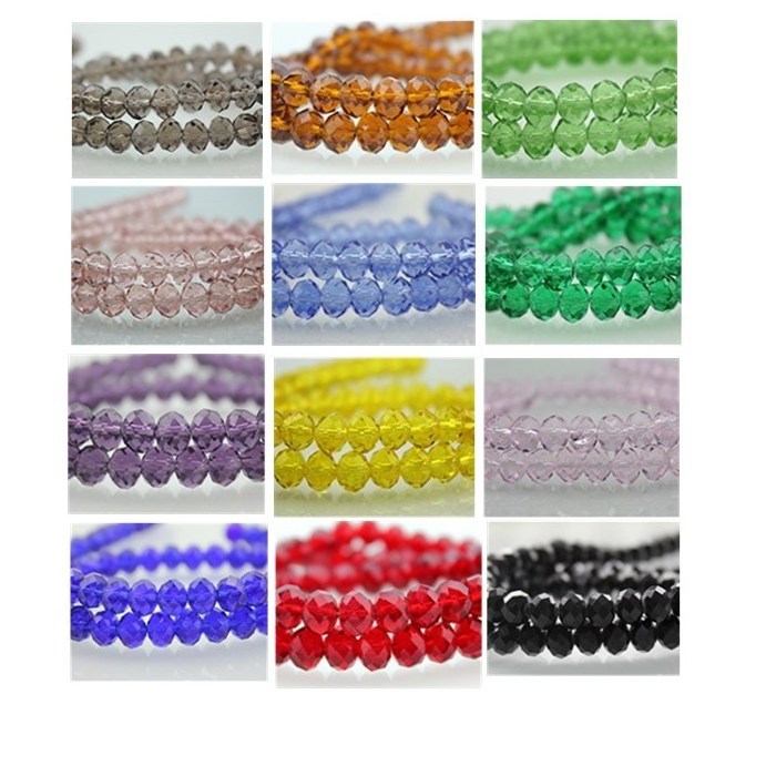 Wholesale DIY rondelle crystal loose beads Pujiang 6x4mm 8x6mm faceted crystal glass beads for jewelry making