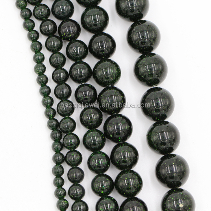 wholesale jewelry supplies High Quality Round Gemstone Green Sandstone Beads For Jewelry Making