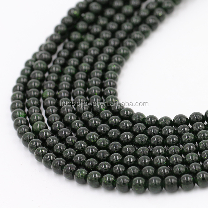 wholesale jewelry supplies High Quality Round Gemstone Green Sandstone Beads For Jewelry Making