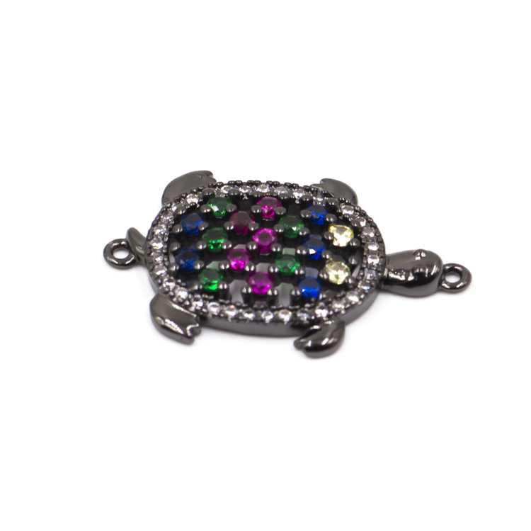 Fashion Jewelry Accessory 2024 Wholesale Multi Colors Crystal Rhinestone Animal Shaped Turtle Charms For Jewelry Making