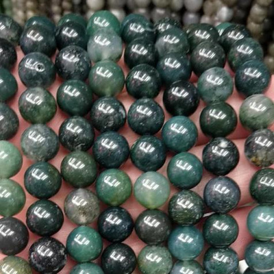 Wholesale natural stone beads Moss Agate Stone Beads for Jewelry Making