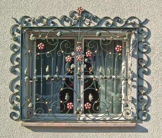 Design safety wrought iron window grill design