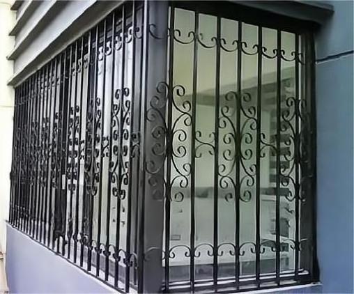 China manufacturer anti-theft security decorative fixed wrought iron window grill design