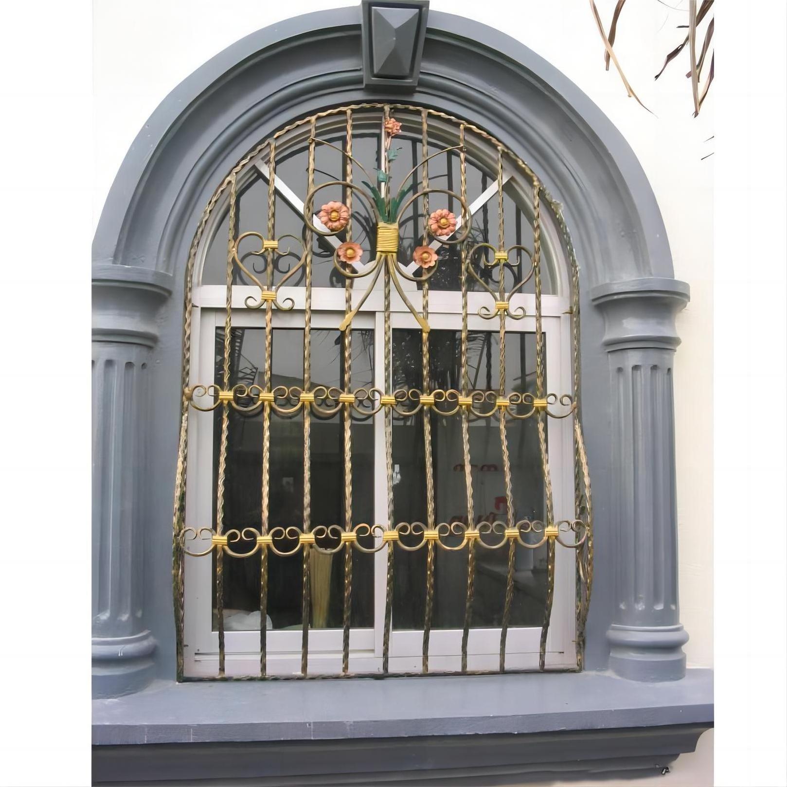 Design safety wrought iron window grill design