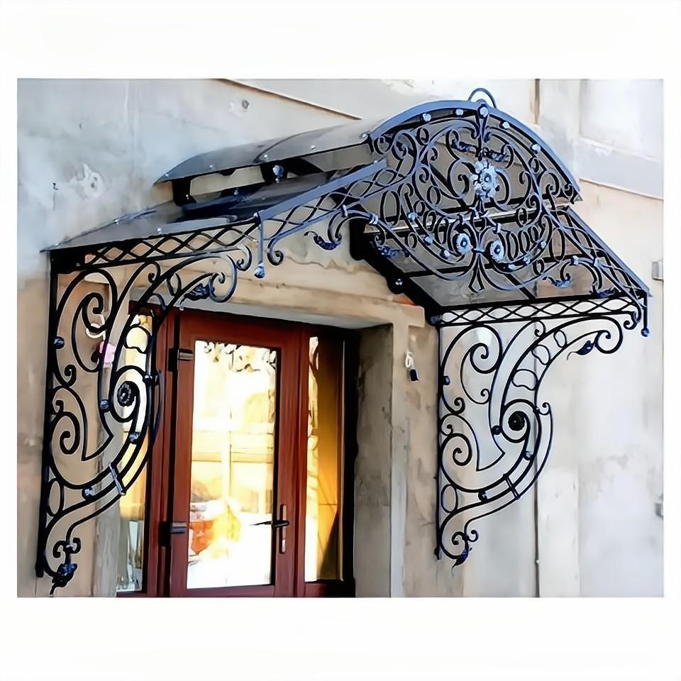 Factory Modern Customized Awnings Entry Door Elegant  Wrought Iron Canopy