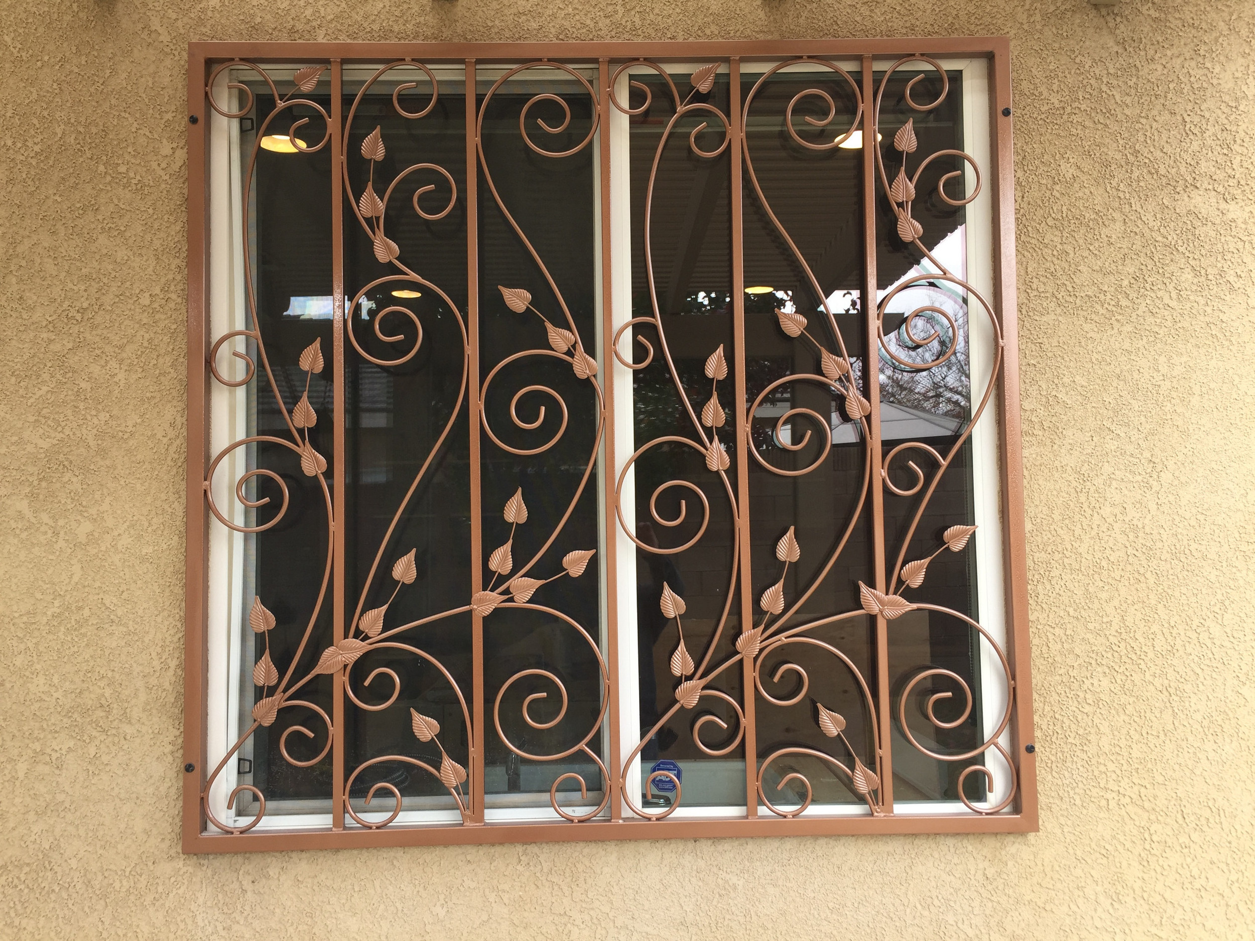 Design safety wrought iron window grill design