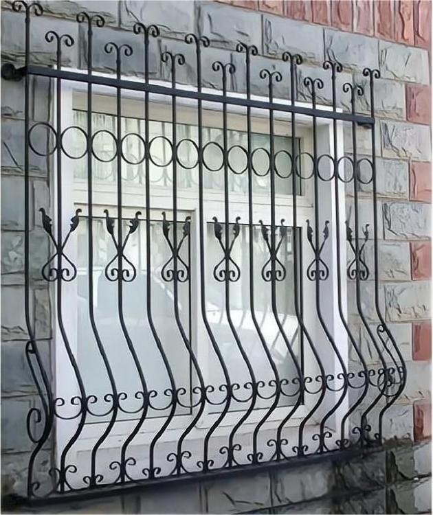 China manufacturer anti-theft security decorative fixed wrought iron window grill design