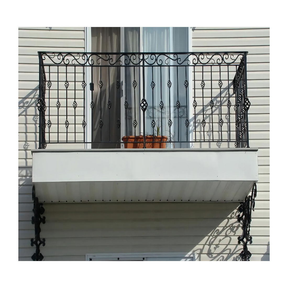 French Wrought Iron Balcony Railing With Galvanized Steel And Aluminum Material