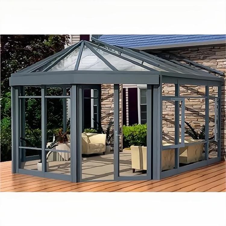 Four Season Outdoor Villa Garden Aluminum Glass Free Standing Sunroom