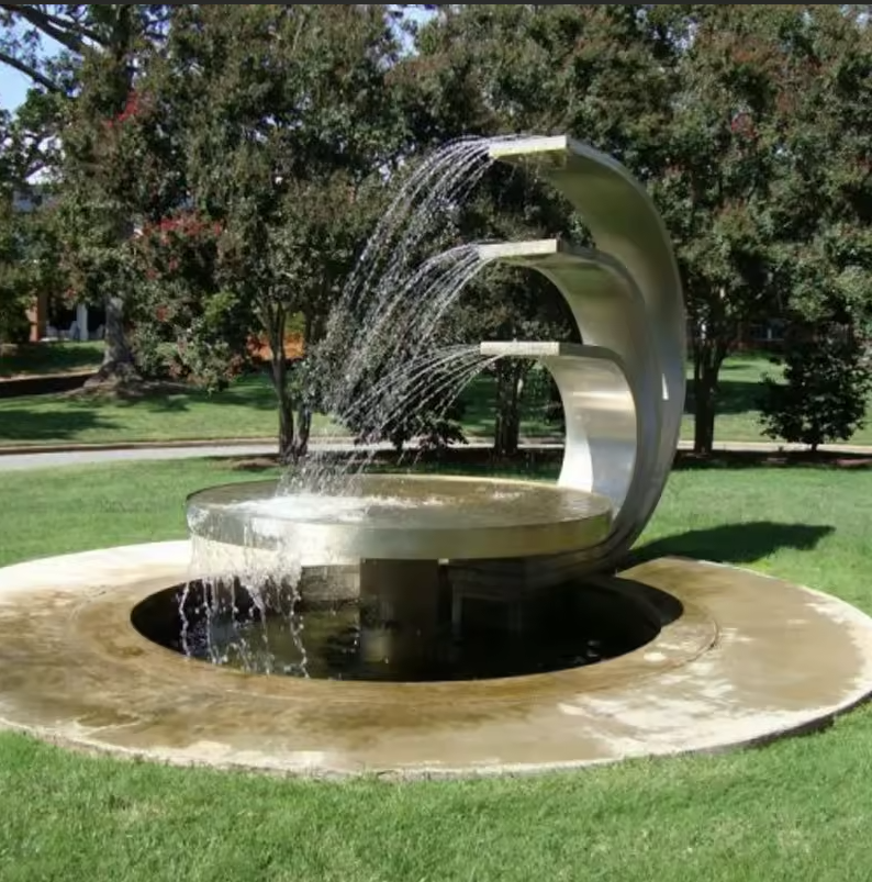 Outdoor Modern Garden Round Circle Metal Stainless Steel Water Fountain