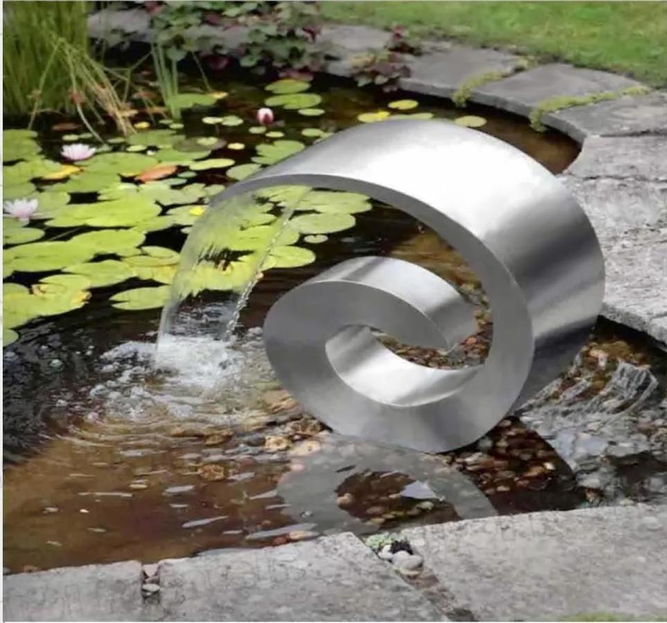 Garden Large Abstract Stainless Steel Water Feature Fountains Outdoor Stainless Steel Water Fountain