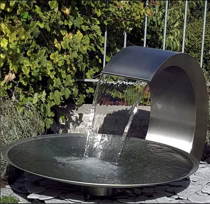 Outdoor Modern Garden Round Circle Metal Stainless Steel Water Fountain