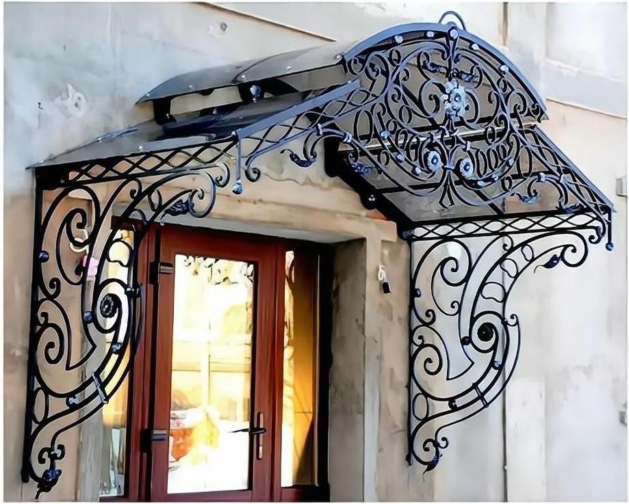 Custom design high quality modern style front door outdoor entrance canopies wrought iron awning awning pergola canopy for Villa