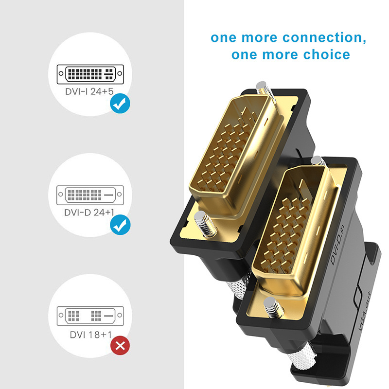 DVI(24+5) to VGA Adapter DVI(24+1) Male to VGA Female Interface Video Converter DVI