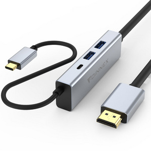 4 in 1 USB C to HDMI Adaptor HUB with Double USB 2.0 Adapter Cable Type C to HD Adapter Type C