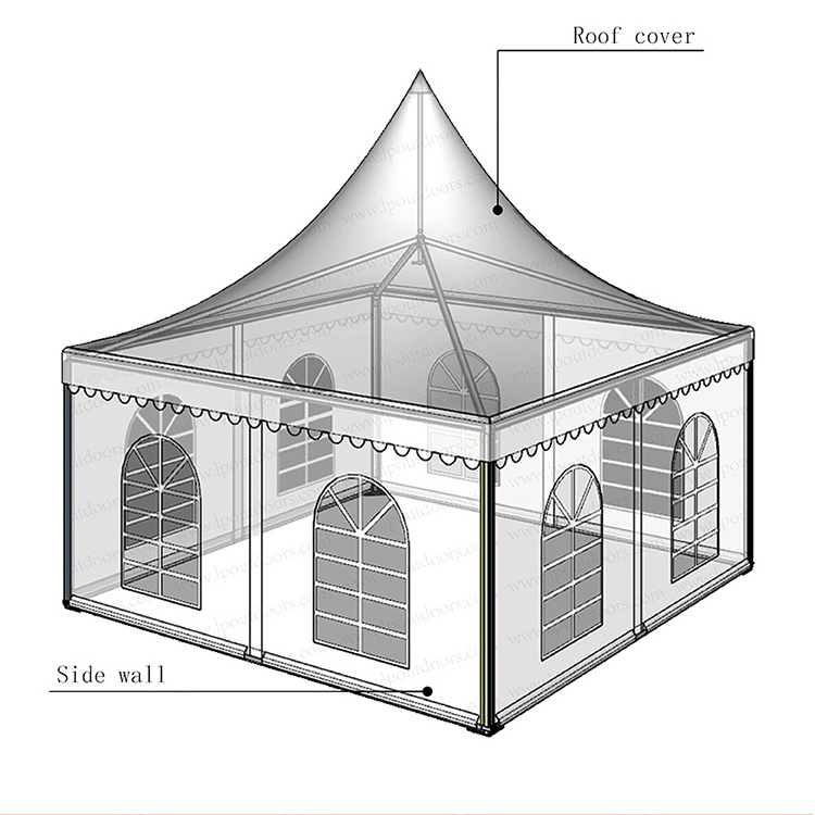 Pe/durable Outdoor Wedding Party Tent Camping Shelter Canopy With Removable Sidewalls