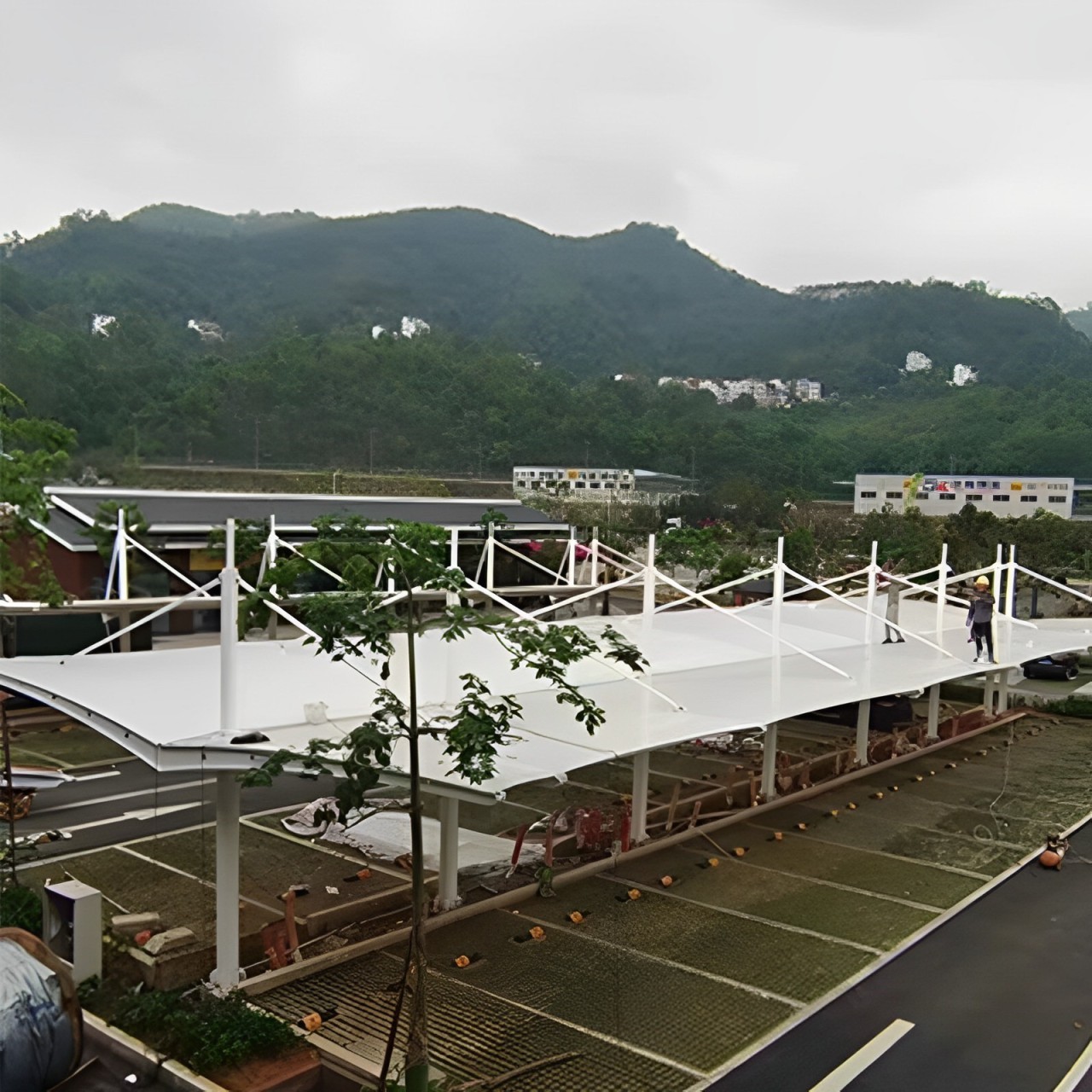 wholesale prices high membrane tensile fabric tent steel frame car parking shade