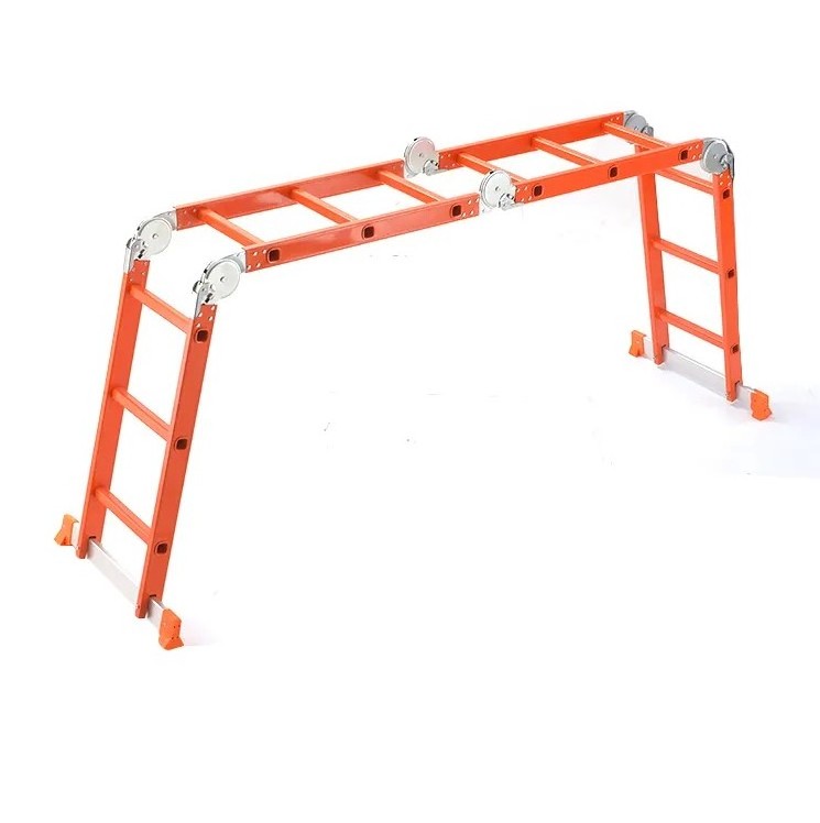 CE 4X3 Step Big Hinges Orange Multi-Function Folding Ladder Aluminum