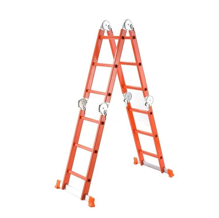 CE 4X3 Step Big Hinges Orange Multi-Function Folding Ladder Aluminum