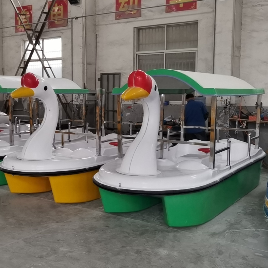 Fiberglass 4 Person Boats Self-Draining Electric Swan Dolphin Duck Pedal Boat