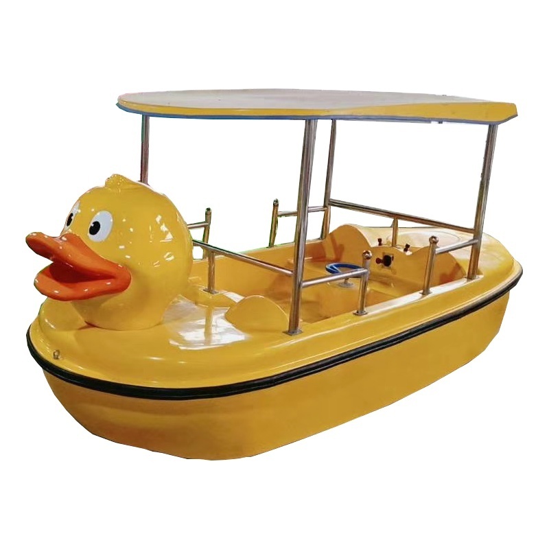 Self-draining fiberglass 4 people Duck electric water pedal boat