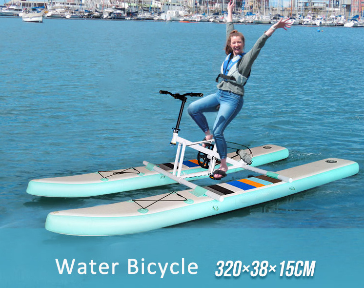 Manufacturer Amusement Inflatable Water Bike Bicycle Pedal Boat For Sale