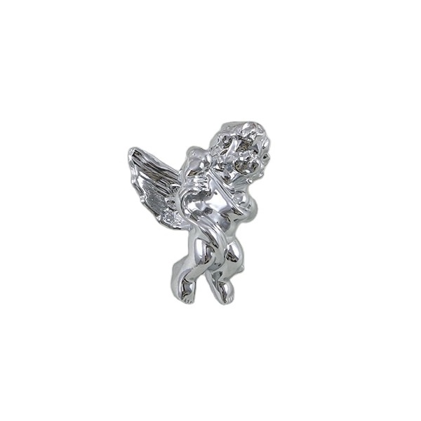 Cute Cupid Angel Left Brass Handle Children's Room Cabinet Door Handle Bright Silver Single Hole Handle