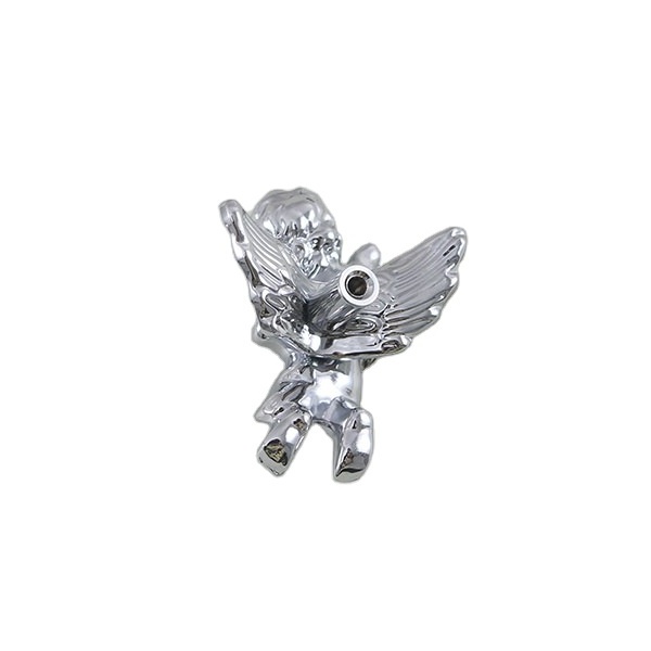 Cute Cupid Angel Left Brass Handle Children's Room Cabinet Door Handle Bright Silver Single Hole Handle