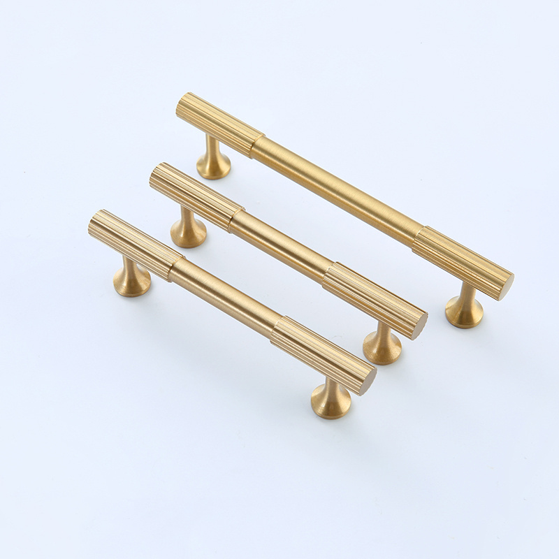 Brass brushed dresser drawer handle linear solid brass gold kitchen hardware furniture wardrobe door kitchen cabinet handle