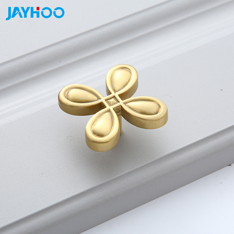 Creative Modern style flower handle brass furniture dresser drawer handle kitchen cabinet door handle