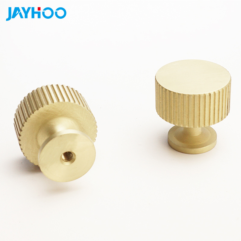 Dresser knob straight striped brass gold knurled deluxe kitchen handle drawer cabinet door knob handles and knob