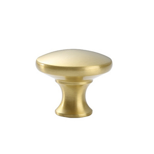 Solid Brass Knob brushed gold furniture cabinet door handle kitchen handle