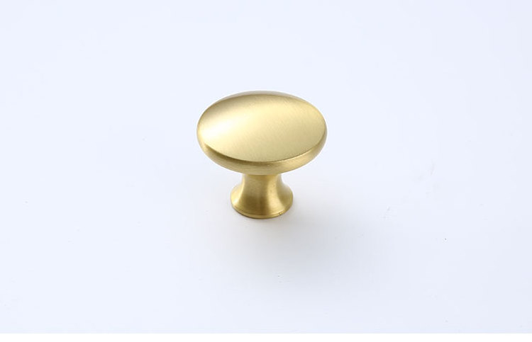 Solid Brass Knob brushed gold furniture cabinet door handle kitchen handle