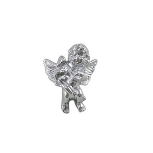 Cute Cupid Angel Left Brass Handle Children's Room Cabinet Door Handle Bright Silver Single Hole Handle