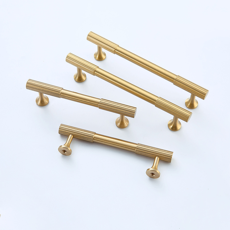 Brass brushed dresser drawer handle linear solid brass gold kitchen hardware furniture wardrobe door kitchen cabinet handle