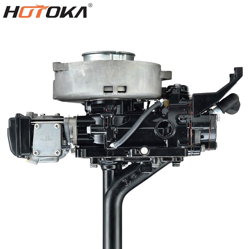 HOTOKA Outboard Motor Boat Engine, 2 Stroke Fishing Boat Engine 3.5HP Gas Trolling Motor boat engine with Water Cooling