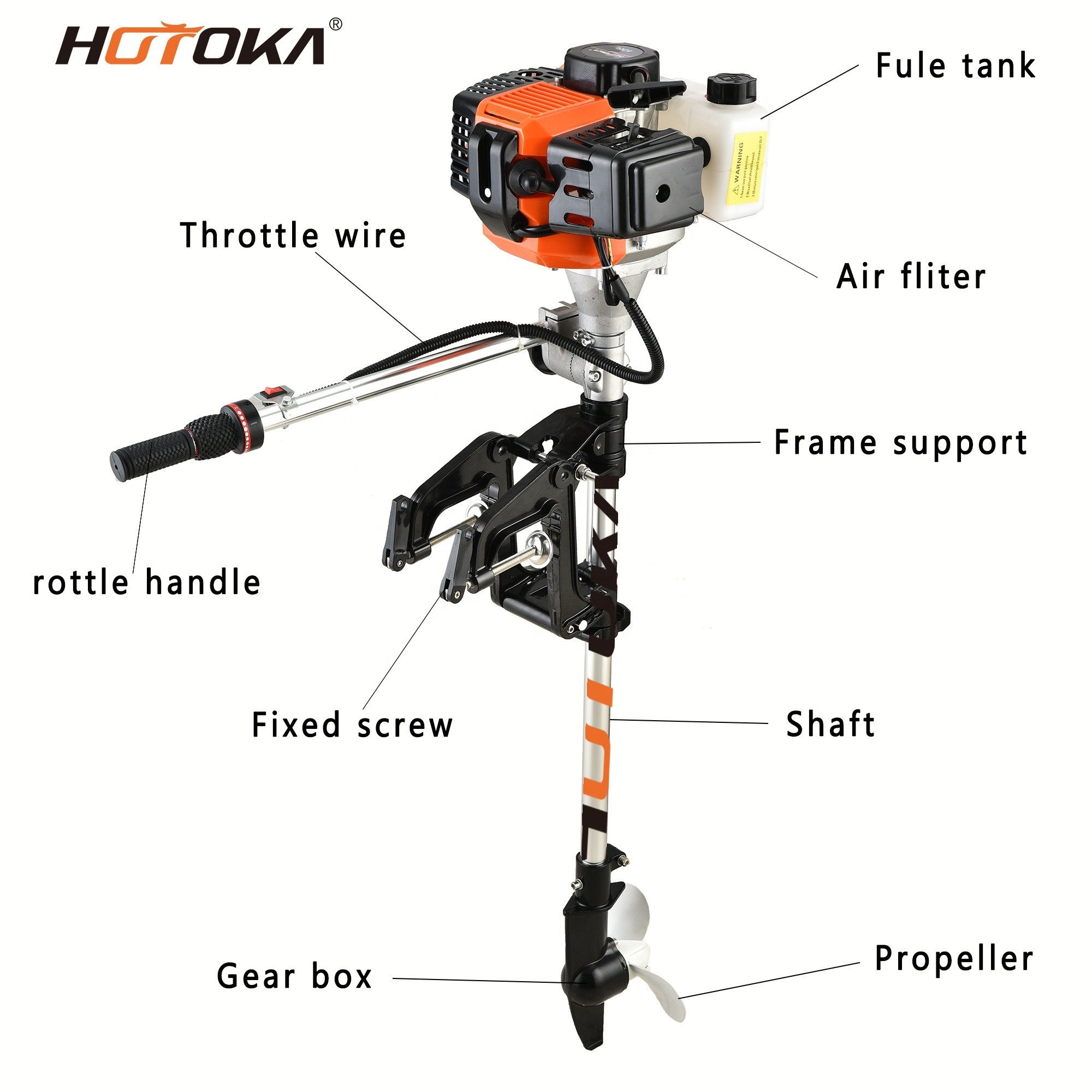 High Quality 2-cycle 52cc Motor Boat Gasoline Outboard Engine Machine