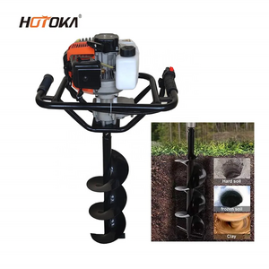 HOTOKA gasoline hole digger machine 52cc Tree planting digging machines hole digger earth auger drilling machine without drill