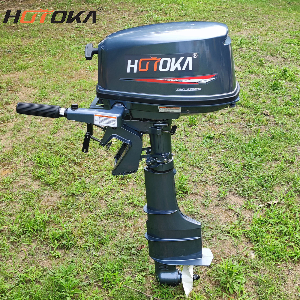 HOTOKA 5HP 2 Stroke Outboard Motor 103CC Gas Boat Engine Water Cooling Boat Motor for Fishing Boats