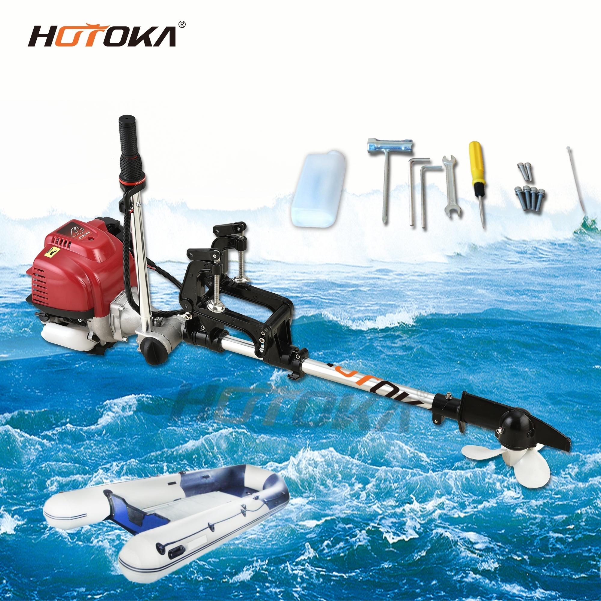 China 52cc Long Shaft outboard Boat motor 2 Stroke 2.5hp Gasoline Boat Engine Outboard Motors