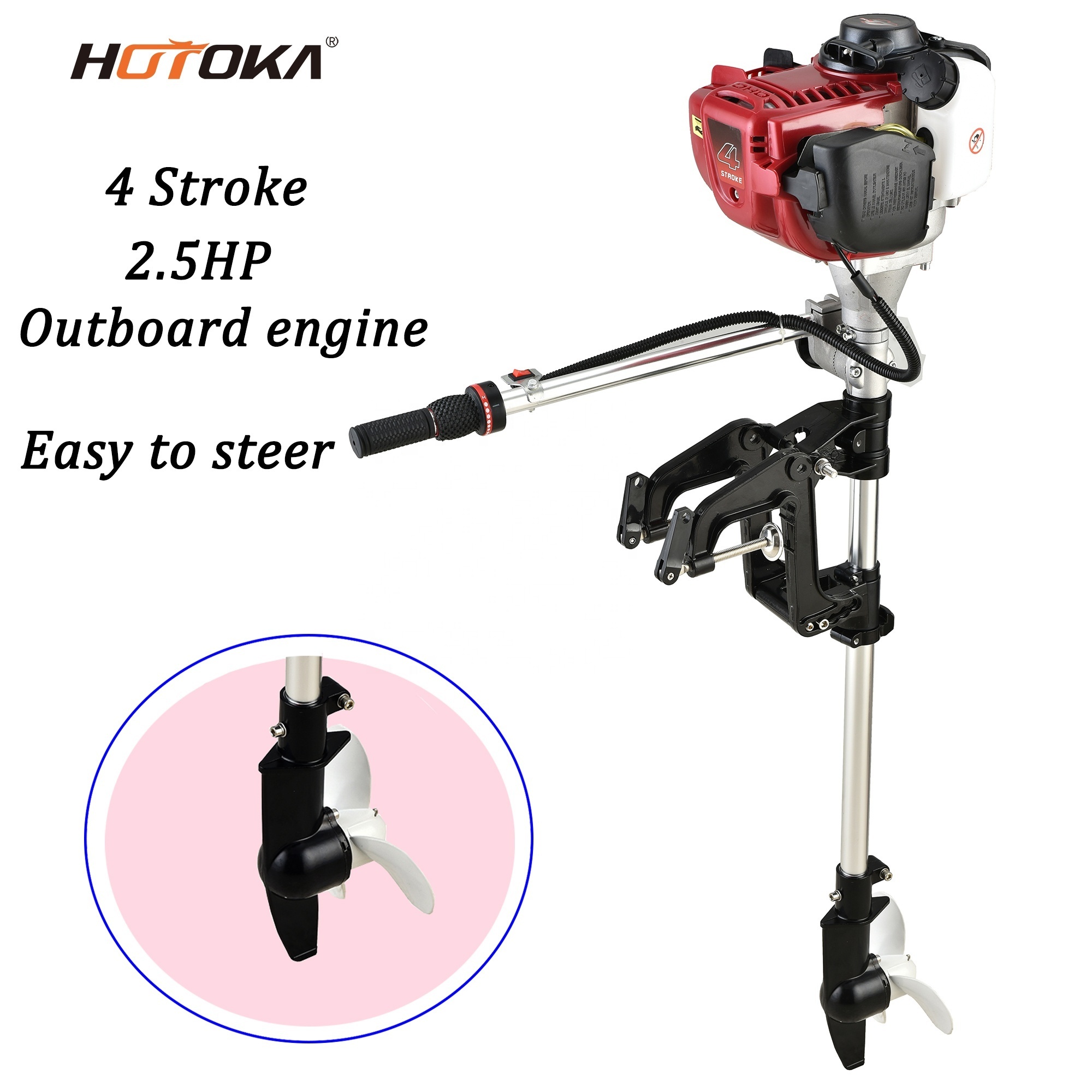 Professional small power 2 stroke Outboard Motor 52cc Boat Engine