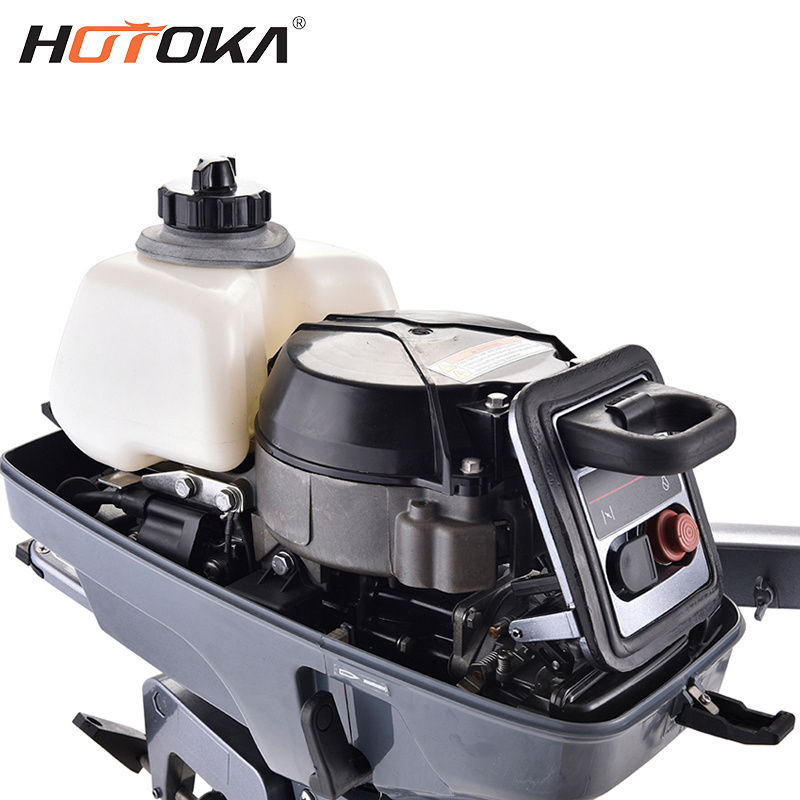 HOTOKA Outboard Motor Boat Engine, 2 Stroke Fishing Boat Engine 3.5HP Gas Trolling Motor boat engine with Water Cooling