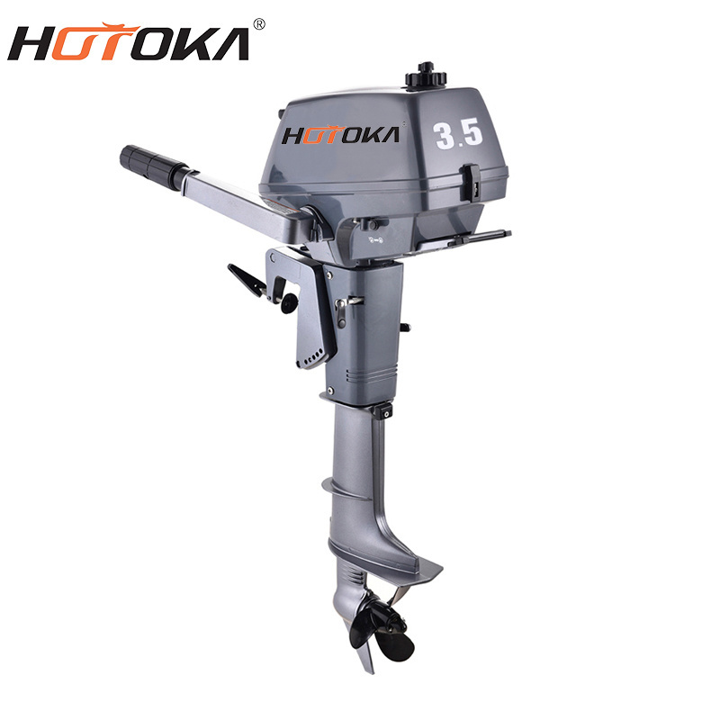 HOTOKA Outboard Motor Boat Engine, 2 Stroke Fishing Boat Engine 3.5HP Gas Trolling Motor boat engine with Water Cooling