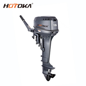 Japan technology wholesale boat motor 2 stroke outboard boat engine cheap used Chinese 15hp long shaft outboard motor